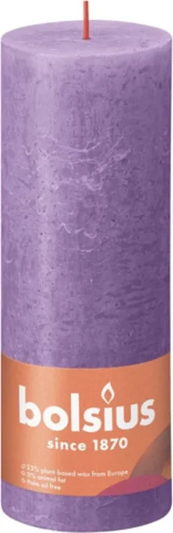 Bolsius - Rustieke Kaars - 4 Stuks - Paars - Violet - 19cm - Paasdecoratie -Bolsius 390x1200