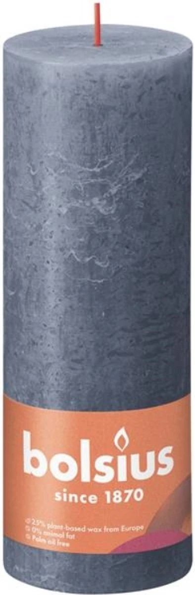 Bolsius Shine Collection Rustiek Stompkaars 190/68 Twilight Blue Schemerblauw 1 Bolsius Shine Collection Rustiek Stompkaars 190/68 Twilight Blue Schemerblauw
