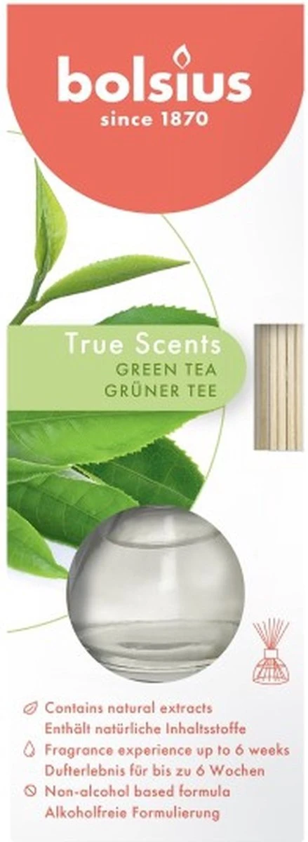 Bolsius Geurstokjes Groene Thee - Green Tea Geurverspreider 45 Ml True Scents 2 Bolsius Geurstokjes Groene Thee - Green Tea Geurverspreider 45 Ml True Scents - Afbeelding 2