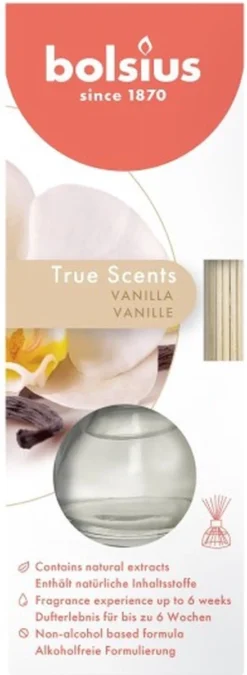 Bolsius True Scents Vanille Geurstokjes - 45ml 15 Bolsius True Scents Vanille Geurstokjes - 45ml -Bolsius 439x1200
