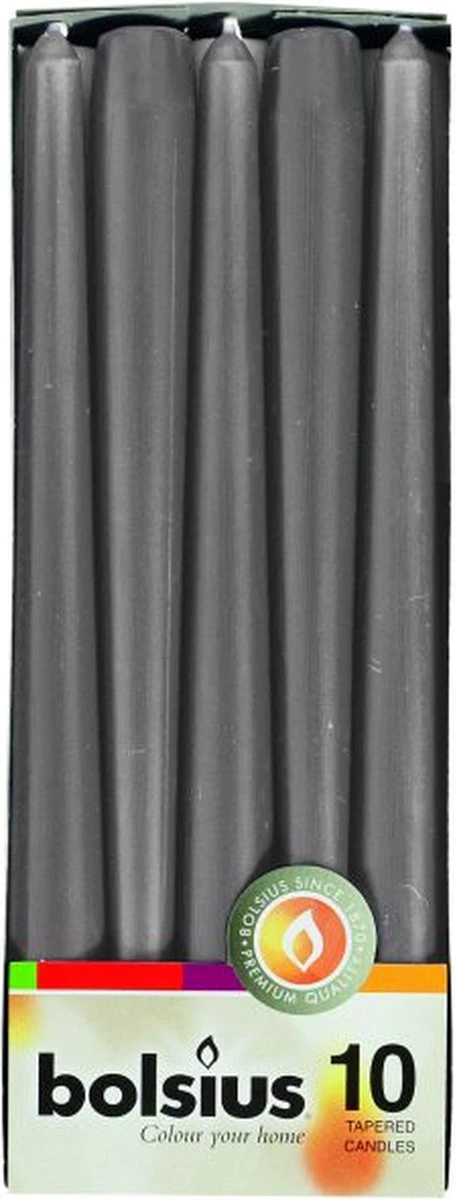 Bolsius Huishoudkaars Warm Grijs Ø24 Mm - Hoogte 24,5 Cm - P/10 1 Bolsius Huishoudkaars Warm Grijs Ø24 Mm - Hoogte 24,5 Cm - P/10
