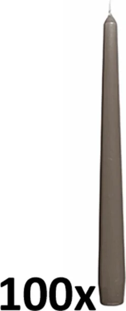 100 Stuks Bolsius Gotisch Taupe Dinerkaarsen 240/23 (7 Uur) -Bolsius 486x1200