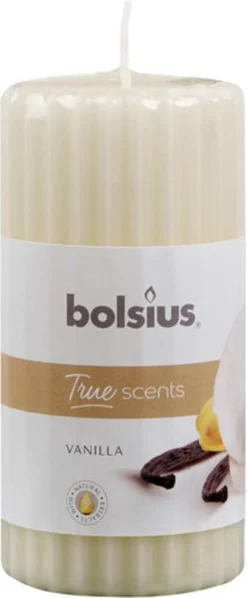 Bolsius Geurkaarsen Geribbeld 6 St 120x58 Mm Vanille -Bolsius 496x1200