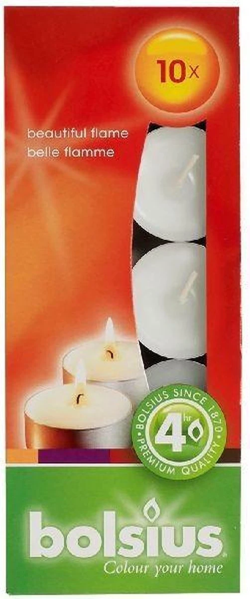 Bolsius Waxinelichtjeshouder Waxinelichtjes 4 Uur 10 Wit 1 Bolsius Waxinelichtjeshouder Waxinelichtjes 4 Uur 10 Wit