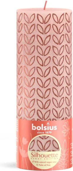 Bolsius Stompkaars Rustiek Print Misty Pink - 19 Cm / ø 7 Cm -Bolsius 513x1200