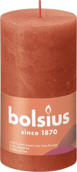 Bolsius Stompkaars Earthy Orange Ø68 Mm - Hoogte 13 Cm - Oranje - 60 Branduren