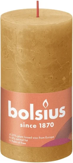 Bolsius - Rustieke Kaars - 4 Stuks - Geel - 13cm - Paasdecoratie -Bolsius 538x1200
