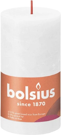 Bolsius - Rustieke Kaars - 4 Stuks - Wit - 13cm -Bolsius 541x1200