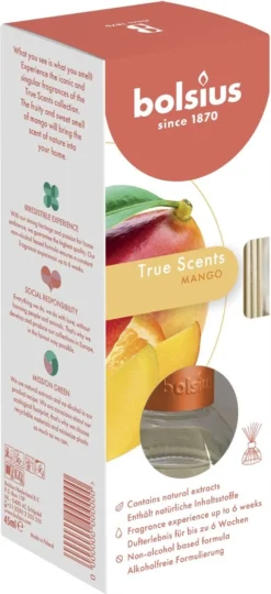 Bolsius Geurstokjes Mango Geurverspreider 45 Ml True Scents