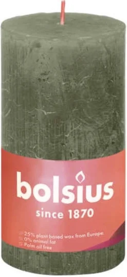 Bolsius Kaarsen - Rustieke Stompkaarsen Set - Olijf Groen | Voordeelset -Bolsius 550x1200 1