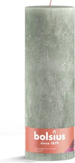 Bolsius Stompkaars Jade Green - Ø100 Mm - Hoogte 30 Cm - Groen - 200 Branduren