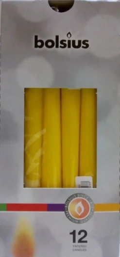 Bolsius Gotische Kaars 245/24 12st Geel