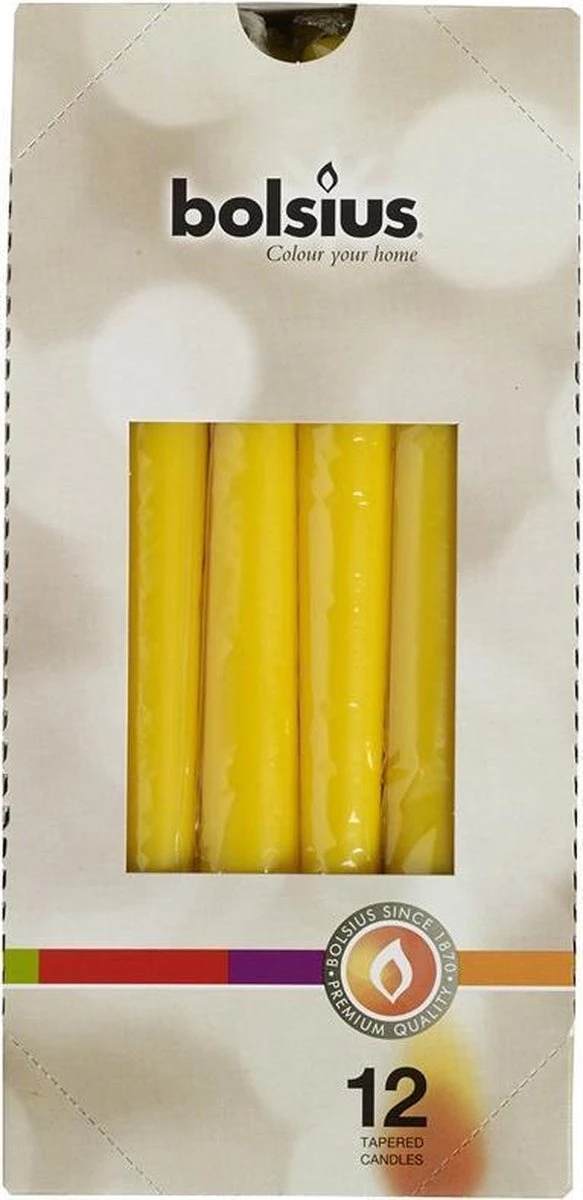 Bolsius Gotische Kaars 245/24 12st Geel 3 Bolsius Gotische Kaars 245/24 12st Geel - Afbeelding 3
