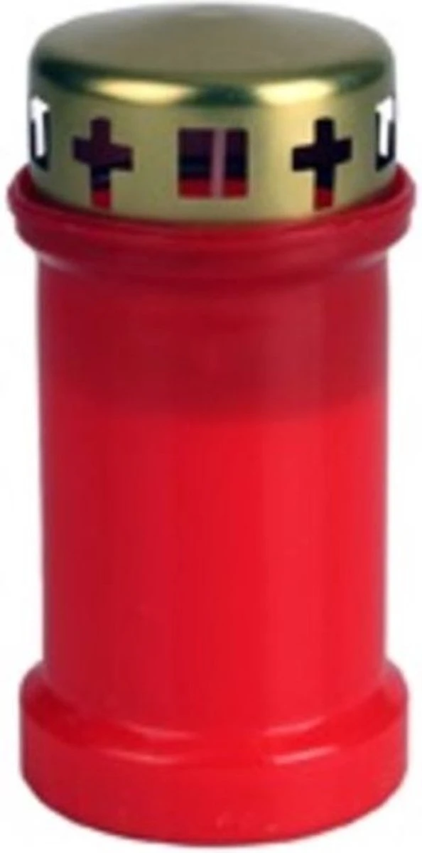 2x Bolsius Herdenkingslicht Met Deksel Rood/Goud 1 2x Bolsius Herdenkingslicht Met Deksel Rood/Goud