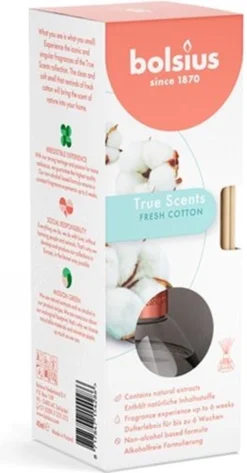 Bolsius Geurstokjes True Scents Fresh Cotton 45 Ml