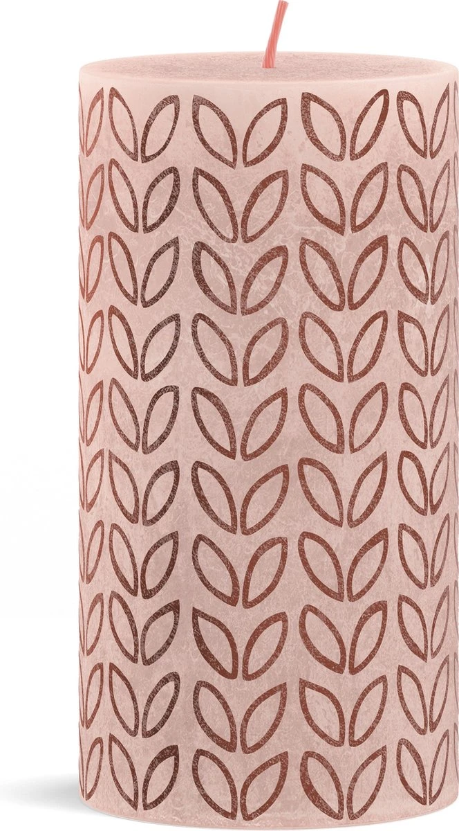 Bolsius - Rustieke Kaars - 4 Stuks - Licht Roze Met Print - 13cm - Paasdecoratie 3 Bolsius - Rustieke Kaars - 4 Stuks - Licht Roze Met Print - 13cm - Paasdecoratie - Afbeelding 3