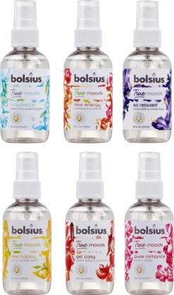 Bolsius Roomspray True Moods - Geurverspreider - Geurenpakket 6 Assorti A. 75ml