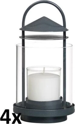 4 Stuks Bolsius Waxinelichthouder Antraciet Zwart Staal 110/88