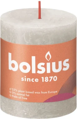 Bolsius Stompkaars Sandy Grey Ø100 Mm - Hoogte 10 Cm - Zandgrijs - 62 Branduren -Bolsius 781x1200