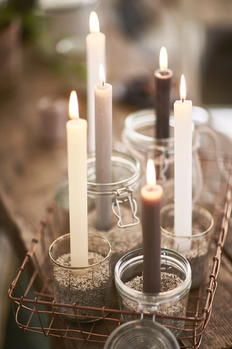 Bolsius - 16 Dinerkaarsen Rustiek - Wit 2 Bolsius - 16 Dinerkaarsen Rustiek - Wit - Afbeelding 2