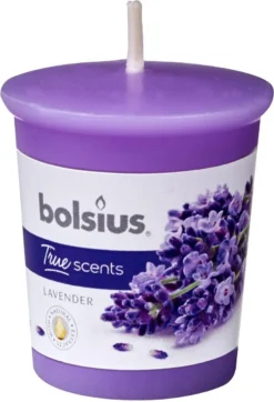 Bolsius 3 Stuks Votive 53/45 Rond True Scents Lavendel