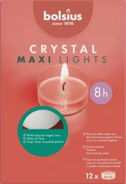 Bolsius - Grote Maxi Clear Cup - 72 Waxinelichtjes - Theelichtjes - 8 Branduren - Duurzaam -Bolsius 822x1200