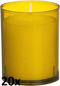 20 Stuks Bolsius ReLight Kaars In Amber Houder 64/50 (24 Uur)