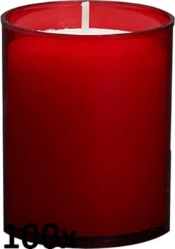 100 Stuks Bolsius ReLight Kaars In Rode Houder 64/50 (24 Uur)