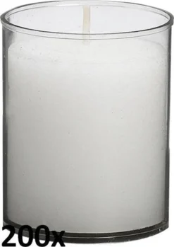 200 Stuks Bolsius ReLight Kaars In Transparante Houder 55/42 (16 Uur)