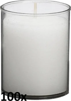 100 Stuks Bolsius ReLight Kaars In Transparante Houder 64/52 (30 Uur)