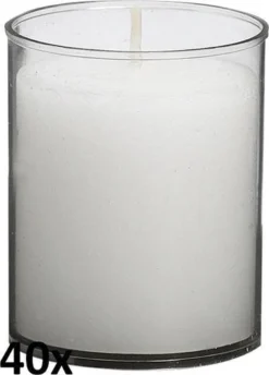 40 Stuks Bolsius ReLight Kaars In Transparante Houder 55/42 (16 Uur)