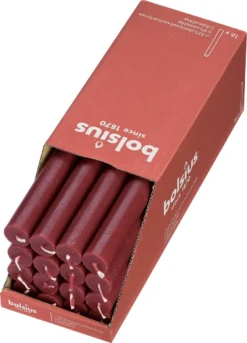 Bolsius - 16 Dinerkaarsen Rustiek - Rood