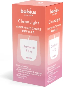 Bolsius - CleanLight - 12 Gegeurde Navullingen - Gardenia & Fig - Navulbare Geurkaarsen -Bolsius 867x1200