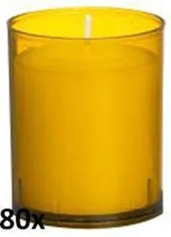 80 Stuks Bolsius ReLight Kaars In Amber Houder 64/50 (24 Uur)