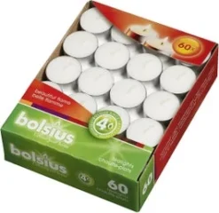 Bolsius Waxinelichten Wit 4 Uur 60 Stuks