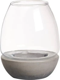 Bolsius Waxinelichthouder Grijs / Transparant D 10 H 12 Cm