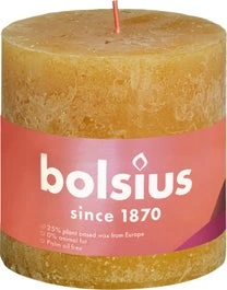 Bolsius Stompkaars Rustiek Shine Geel 62 Uur D 10 H 10 Cm