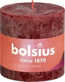 Bolsius Stompkaars Rustiek Shine Bordeaux 62 Uur D 10 H 10 Cm