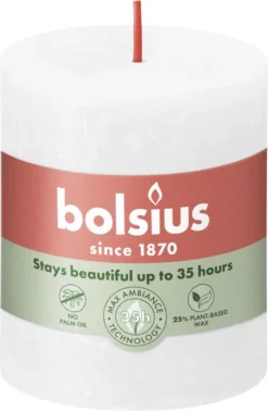 Bolsius Stompkaars Rustiek Shine Wit 35 Uur D 6,8 H 8 Cm