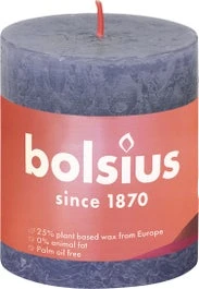 Bolsius Stompkaars Rustiek Shine Blauw 35 Uur D 6,8 H 8 Cm