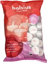 Bolsius Waxinelichten D-light Wit 8 Uur 45 Stuks