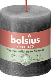 Bolsius Stompkaars Rustiek Shine Antraciet 35 Uur D 6,8 H 8 Cm