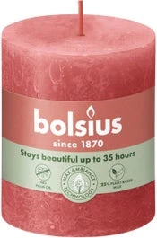Bolsius Stompkaars Rustiek Shine Roze 35 Uur D 6,8 H 8 Cm