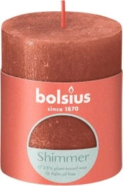Bolsius Stompkaars Rustiek Shimmer Oranje 35 Uur D 6,8 H 8 Cm