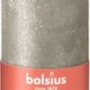 Bolsius Stompkaars Rustiek Shimmer Zilver 60 Uur D 6,8 H 13 Cm