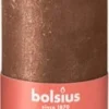 Bolsius Stompkaars Rustiek Shimmer Brons 60 Uur D 6,8 H 13 Cm