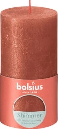 Bolsius Stompkaars Rustiek Shimmer Oranje 60 Uur D 6,8 H 13 Cm