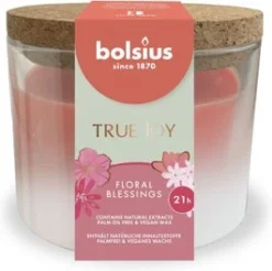 Bolsius Geurkaars True Joy Floral Blessings Roze 21 Uur D 8,3 H 7,6 Cm