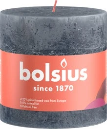 Bolsius Stompkaars Shine Blauw / Grijs 60 Uur D 10 X H 10 Cm