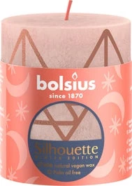Bolsius Stompkaars Rustiek Silhouette Roze 35 Uur D 6,8 H 8 Cm